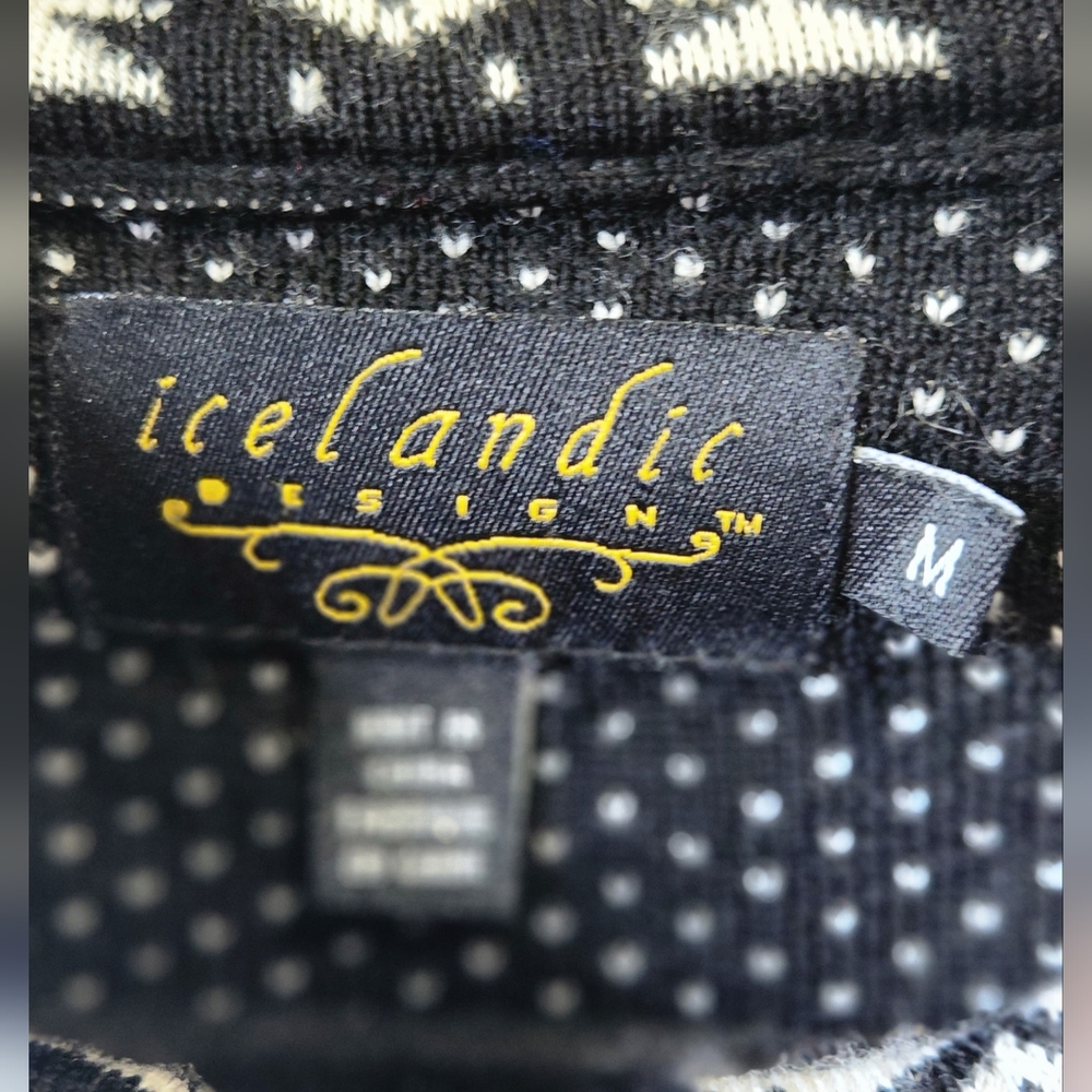 Icelandic Designs multipatern 100% wool zip up cardigan sweater women's … - Picture 8 of 8